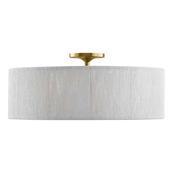 Savoy House Maynard 4 Light Flush Mount, Warm Brass/White