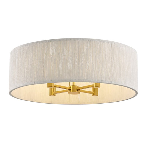 Savoy House Maynard 4 Light Flush Mount, Warm Brass/White