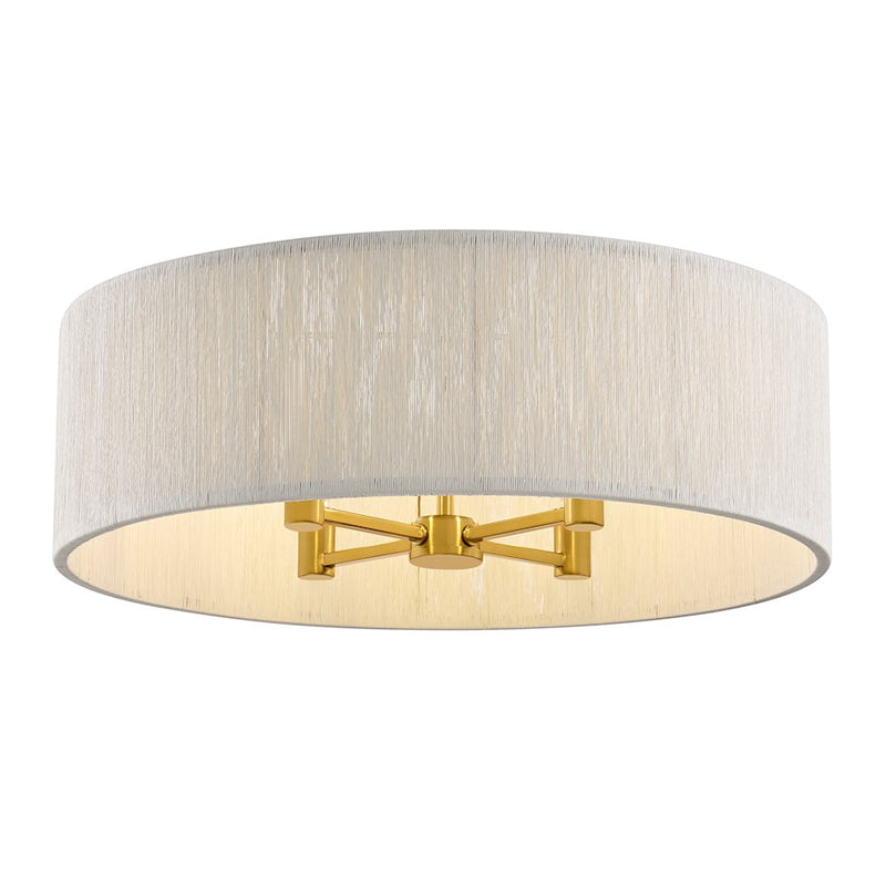 Savoy House Maynard 4 Light Flush Mount, Warm Brass/White