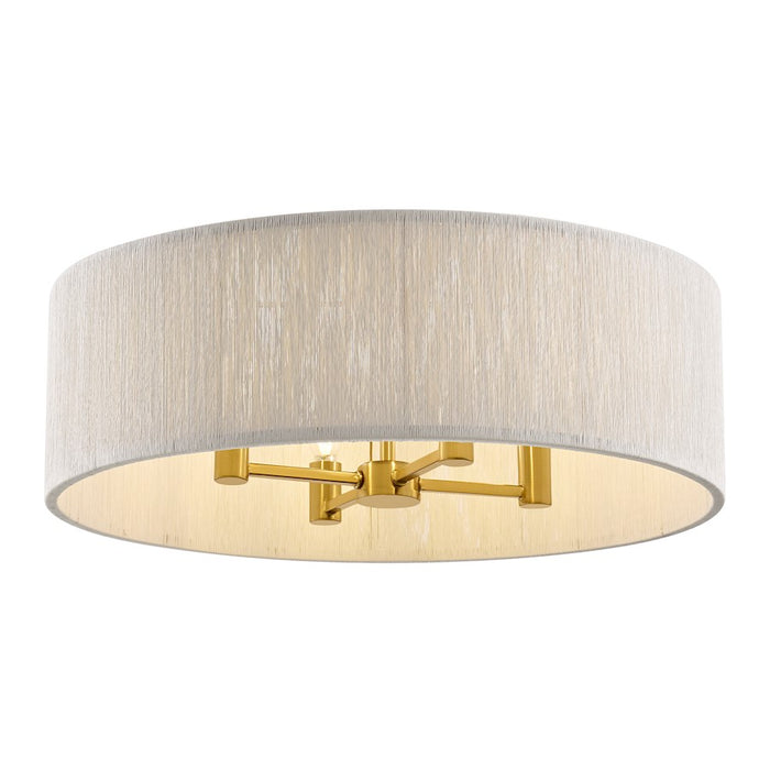 Savoy House Maynard 4 Light Flush Mount, Warm Brass/White