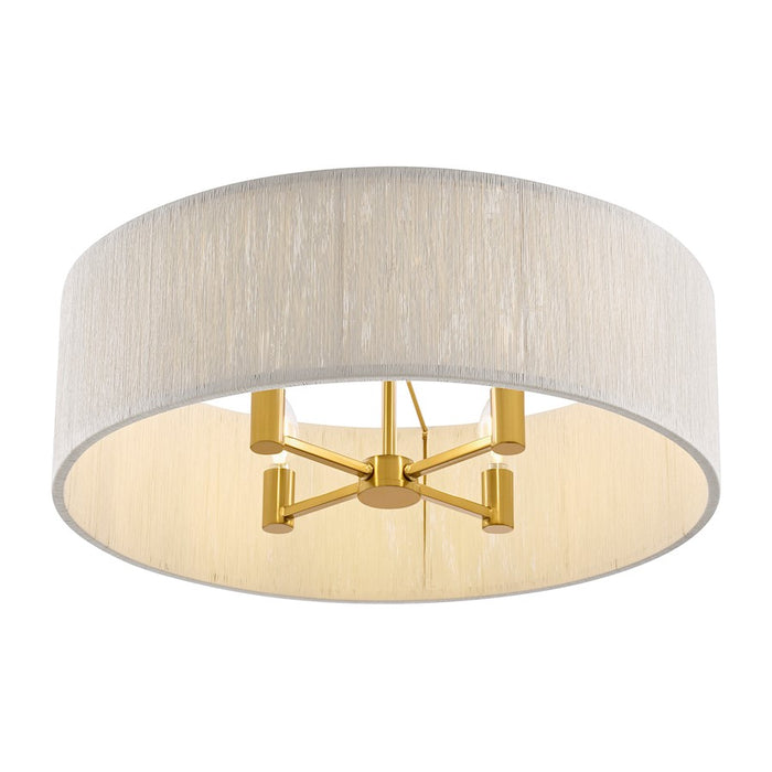 Savoy House Maynard 4 Light Flush Mount, Warm Brass/White