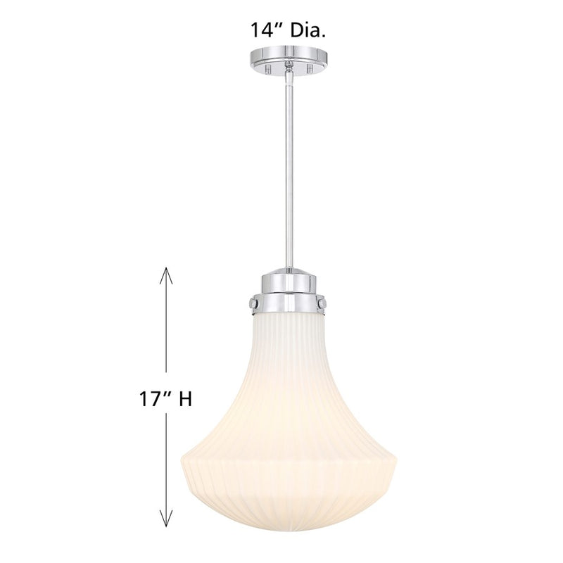 Savoy House Bartlet 1 Lt Pendant, Polished, Polished Chrome