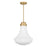 Savoy House Bartlet 1 Lt Pendant, White Ribbed, Warm Brass