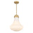 Savoy House Bartlet 1 Lt Pendant, White Ribbed, Warm Brass
