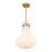 Savoy House Bartlet 1 Lt Pendant, White Ribbed, Warm Brass