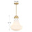 Savoy House Bartlet 1 Lt Pendant, White Ribbed, Warm Brass