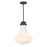 Savoy House Bartlet 1 Lt Pendant, White Ribbed, Matte Black - 7-0108-1-89