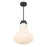 Savoy House Bartlet 1 Lt Pendant, White Ribbed, Matte Black