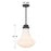 Savoy House Bartlet 1 Lt Pendant, White Ribbed, Matte Black