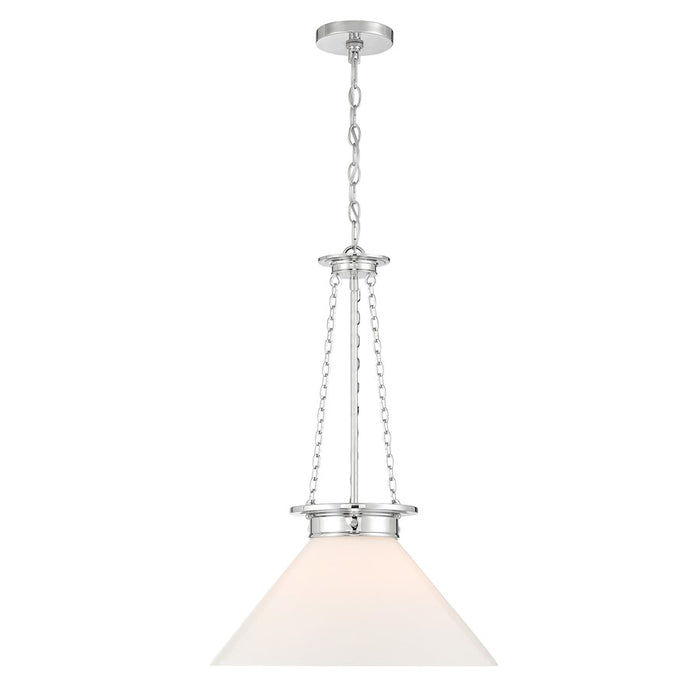 Savoy House Myers 1 Light Pendant, Polished Nickel/White Cased - 7-1011-1-109