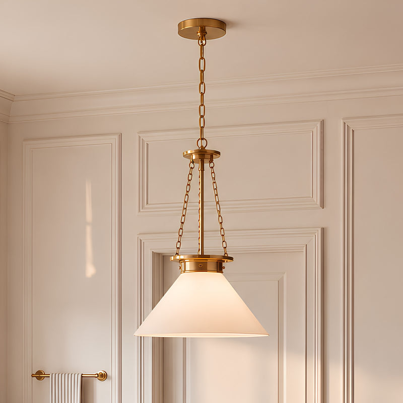 Savoy House Myers 1 Light Pendant, Warm Brass/White Cased