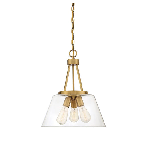 Savoy House Calhoun 3-Light Pendant, Warm Brass