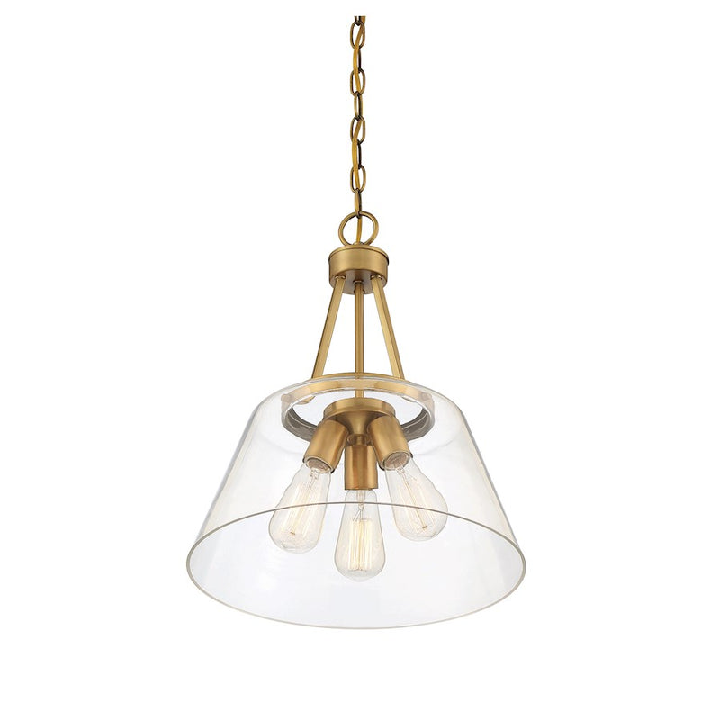 Savoy House Calhoun 3-Light Pendant, Warm Brass