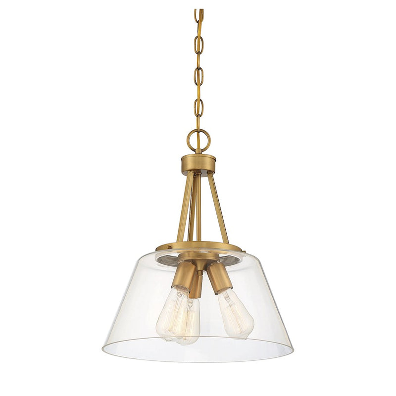 Savoy House Calhoun 3-Light Pendant, Warm Brass