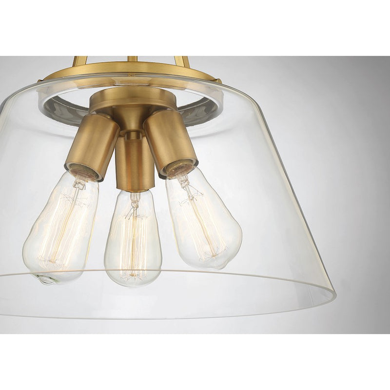 Savoy House Calhoun 3-Light Pendant, Warm Brass