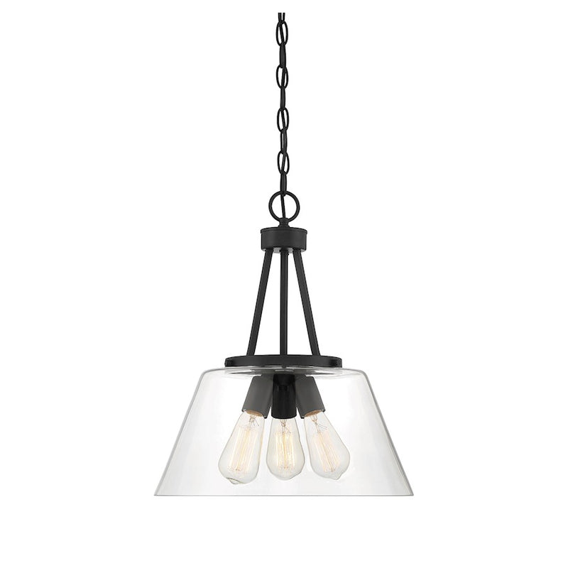 Savoy House Calhoun 3-Light Pendant, Matte Black