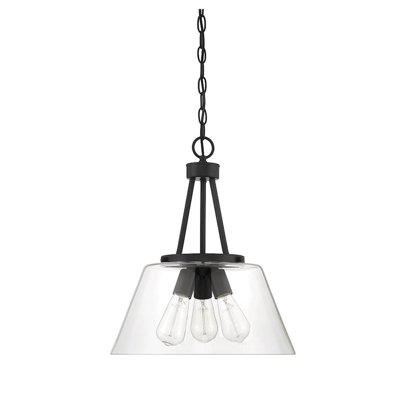 Savoy House Calhoun 3-Light Pendant, Matte Black