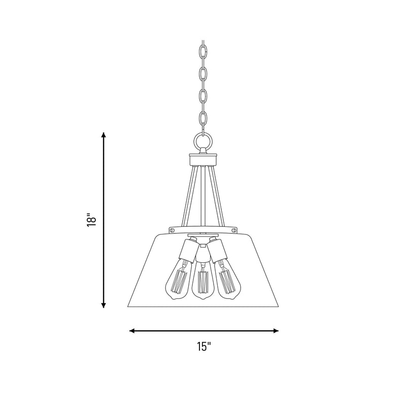 Savoy House Calhoun 3-Light Pendant, Matte Black
