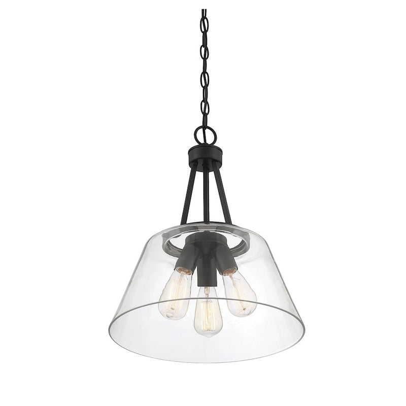 Savoy House Calhoun 3-Light Pendant, Matte Black