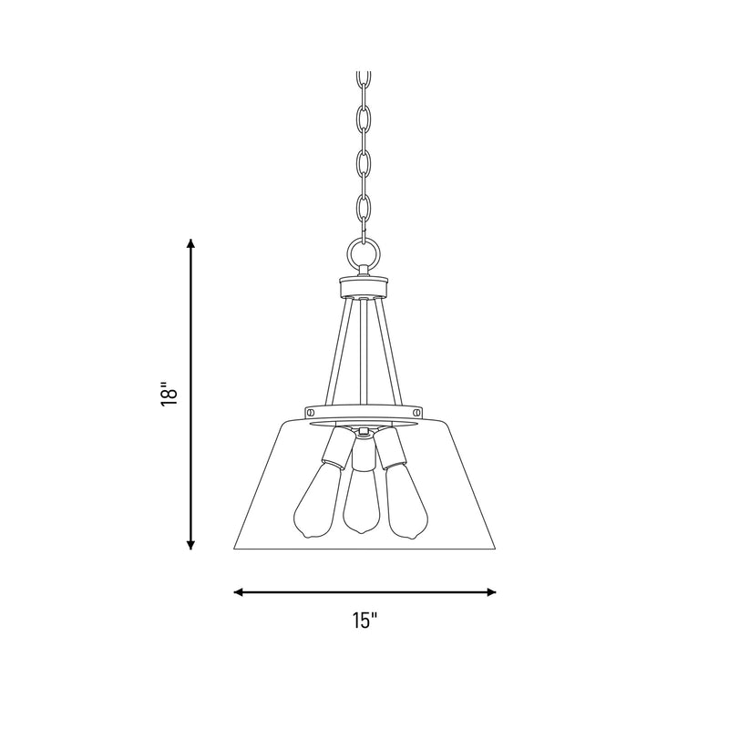 Savoy House Calhoun 3-Light Pendant, Satin Nickel