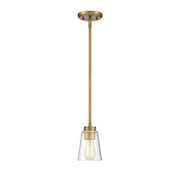 Savoy House Calhoun 1-Light Mini-Pendant, Warm Brass - 7-1026-1-322