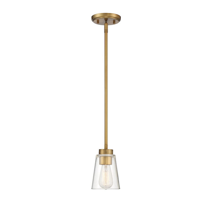 Savoy House Calhoun 1-Light Mini-Pendant, Warm Brass