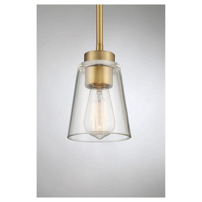 Savoy House Calhoun 1-Light Mini-Pendant, Warm Brass