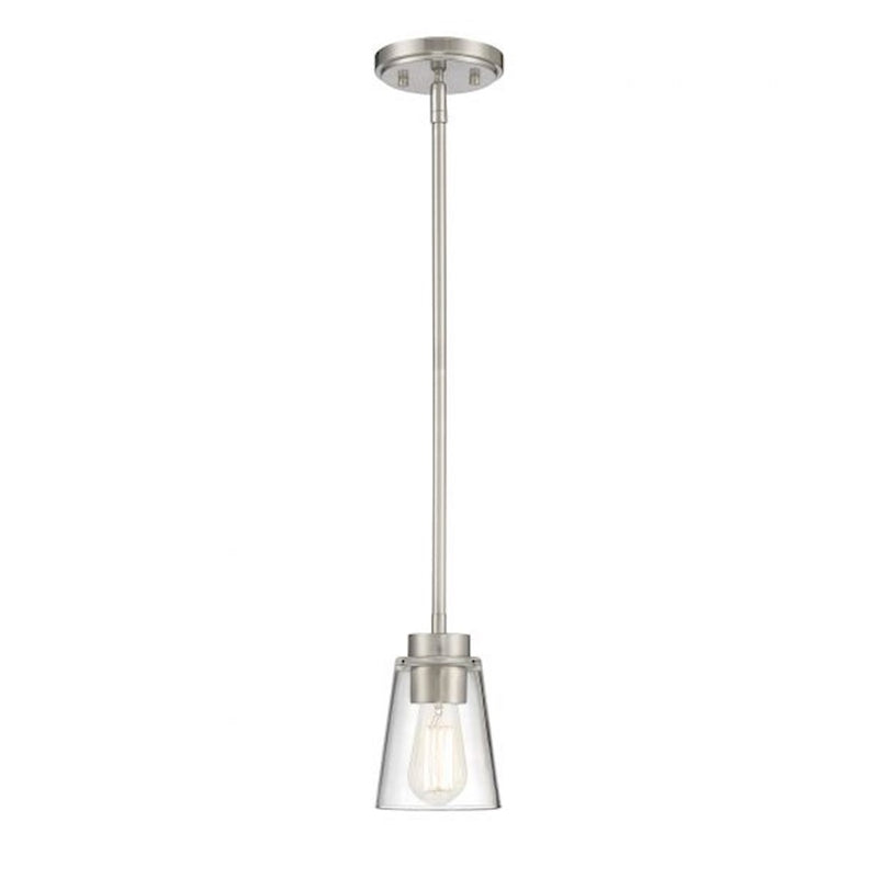 Savoy House Calhoun 1-Light Mini-Pendant, Satin Nickel