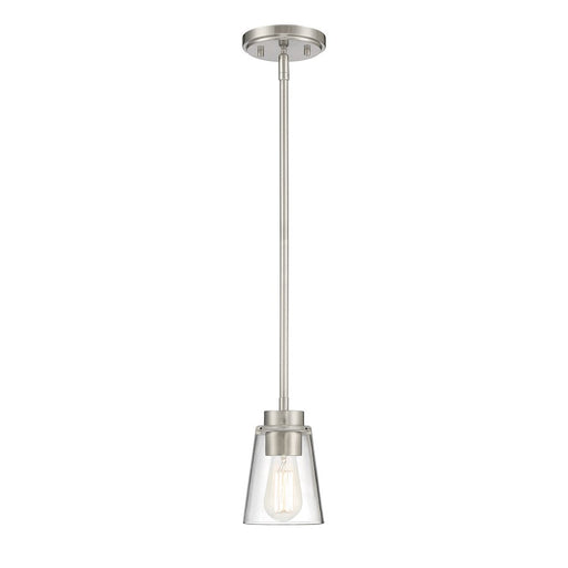 Savoy House Calhoun 1-Light Mini-Pendant, Satin Nickel