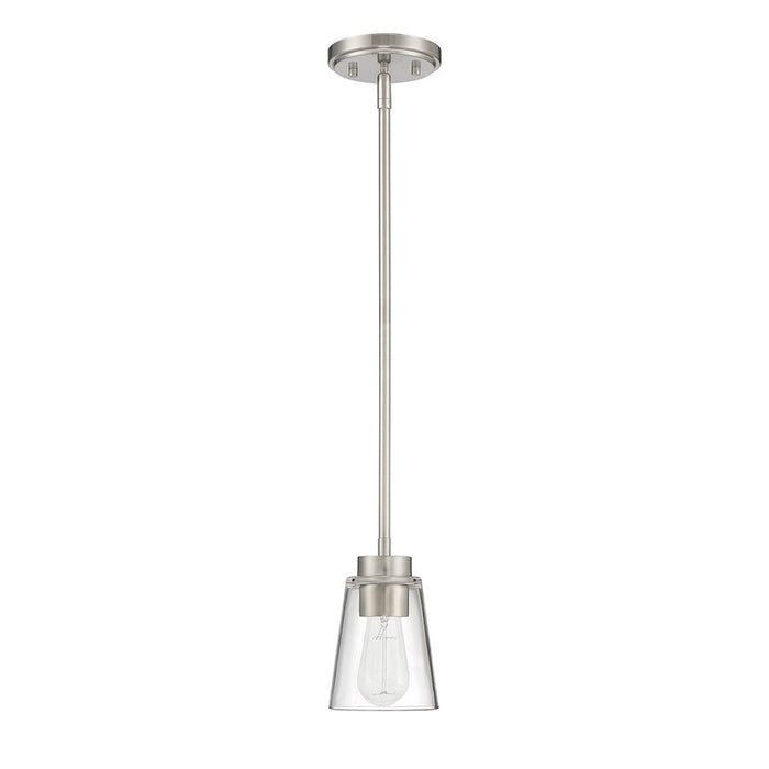 Savoy House Calhoun 1-Light Mini-Pendant, Satin Nickel