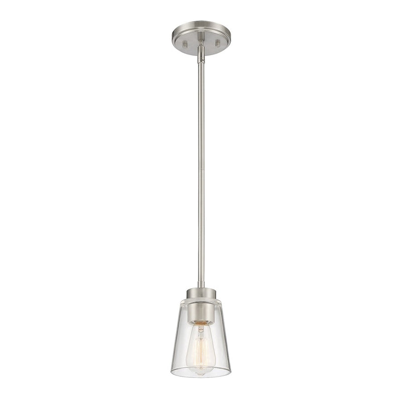 Savoy House Calhoun 1-Light Mini-Pendant, Satin Nickel