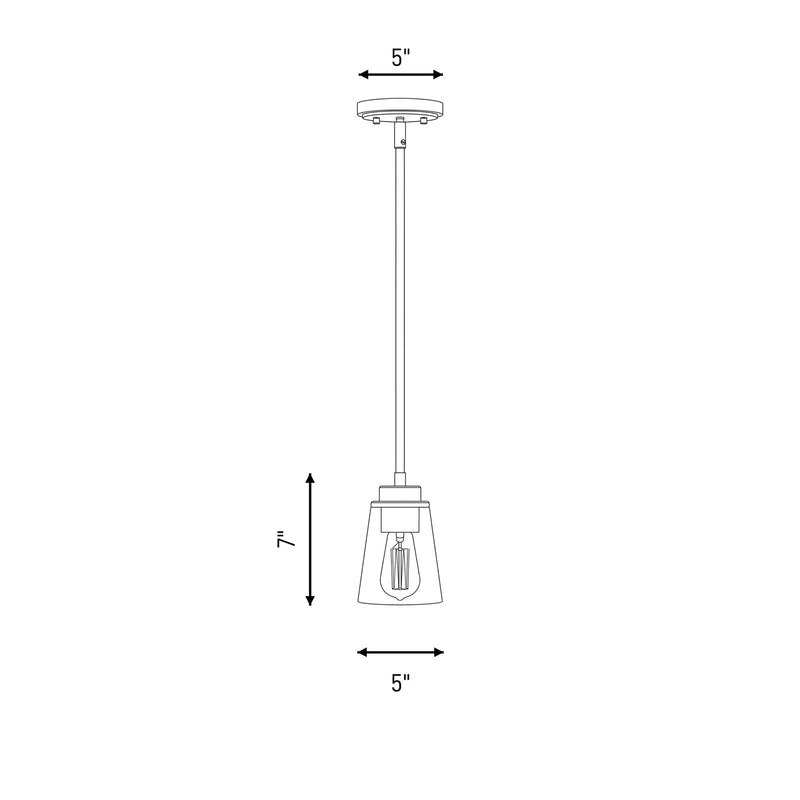 Savoy House Calhoun 1-Light Mini-Pendant, Satin Nickel