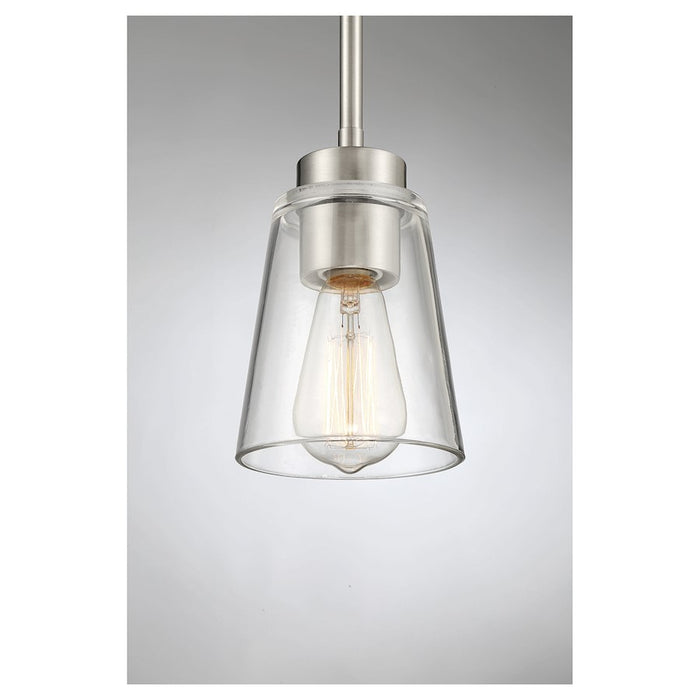 Savoy House Calhoun 1-Light Mini-Pendant, Satin Nickel