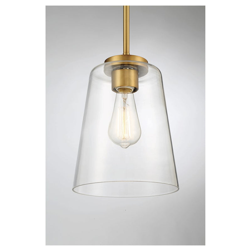 Savoy House Calhoun 1-Light Pendant, Warm Brass