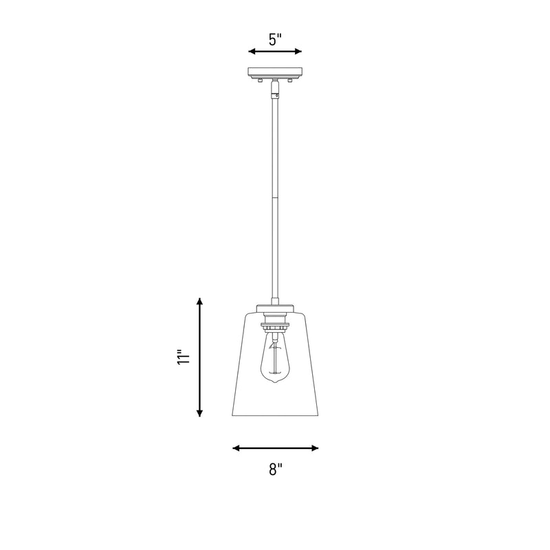Savoy House Calhoun 1-Light Pendant, Satin Nickel