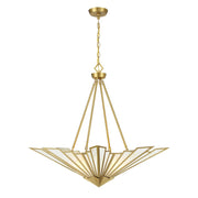 Savoy House Rivage 4 Light Pendant, Warm Brass/Tiffany - 7-1038-4-322