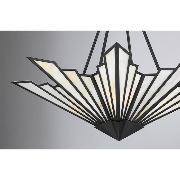 Savoy House Rivage 4 Light Pendant, Matte Black/Tiffany