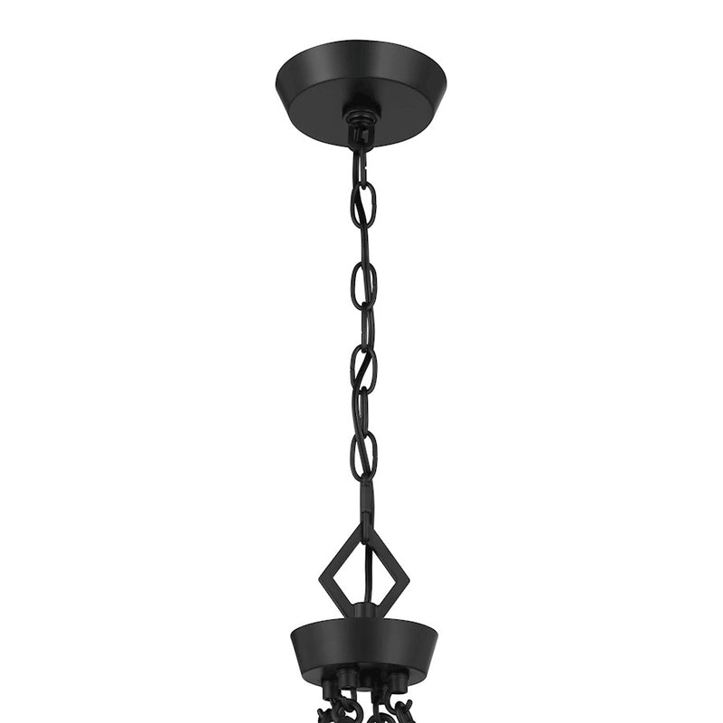 Savoy House Rivage 4 Light Pendant, Matte Black/Tiffany