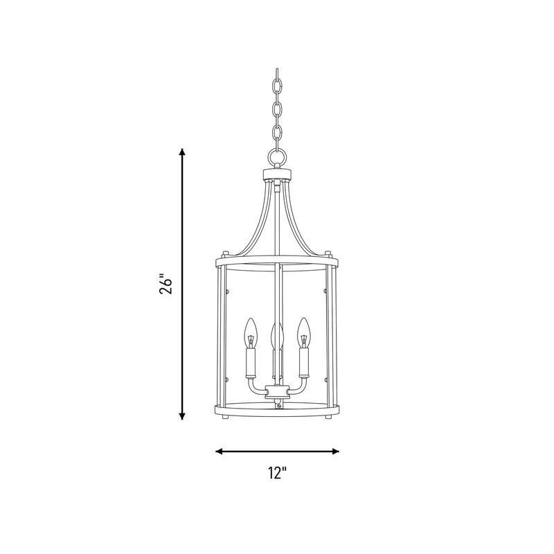 Savoy House Penrose 3-Light Pendant, Satin Nickel