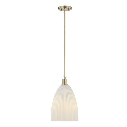 Savoy House Essentials Baldwin 1Lt Pendant, Brass/White - 7-1244-1-127