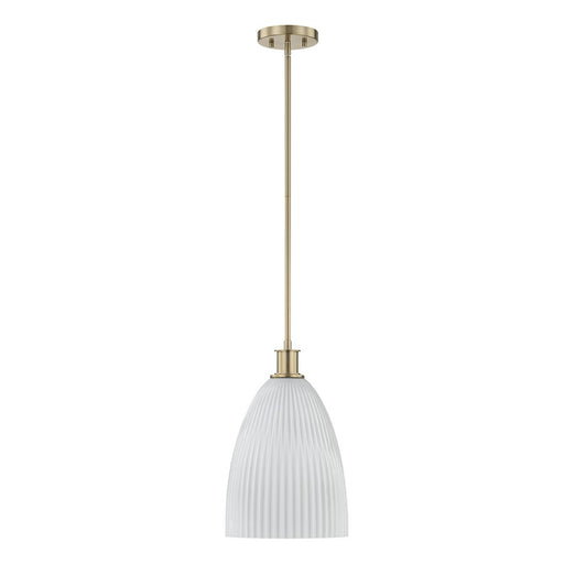 Savoy House Essentials Baldwin 1Lt Pendant, Brass/White