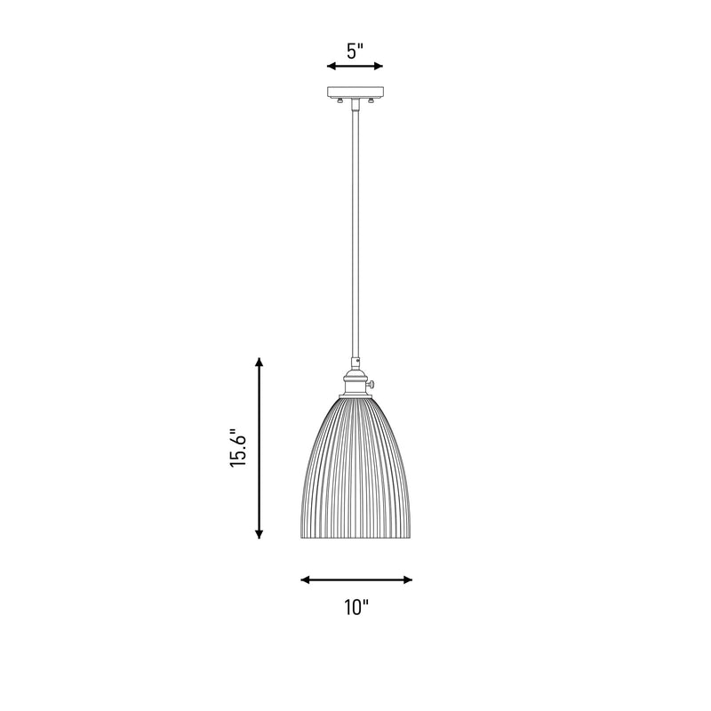 Savoy House Essentials Baldwin 1Lt Pendant, Brass/White