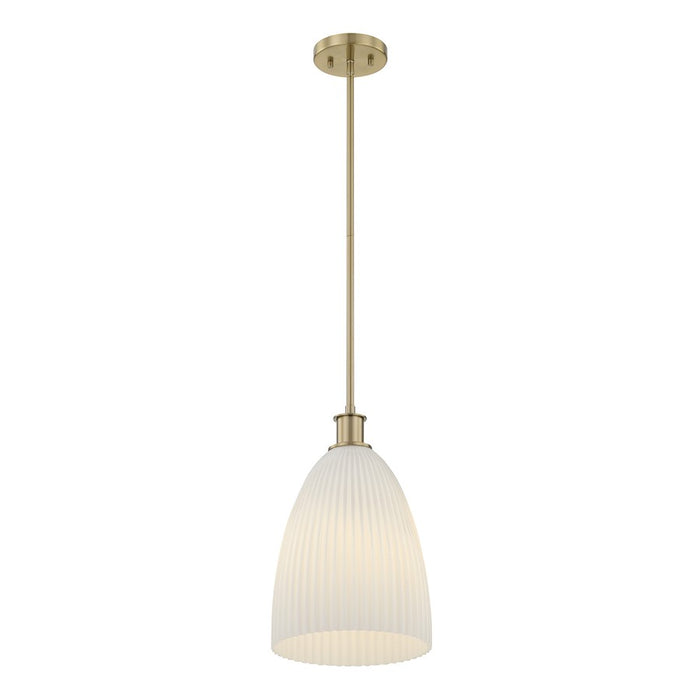 Savoy House Essentials Baldwin 1Lt Pendant, Brass/White