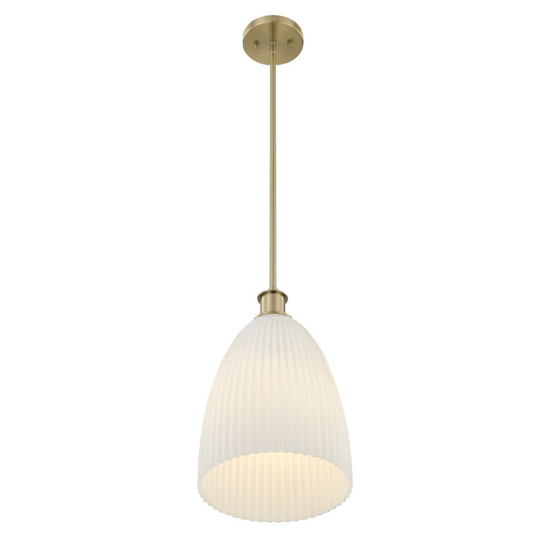 Savoy House Essentials Baldwin 1Lt Pendant, Brass/White