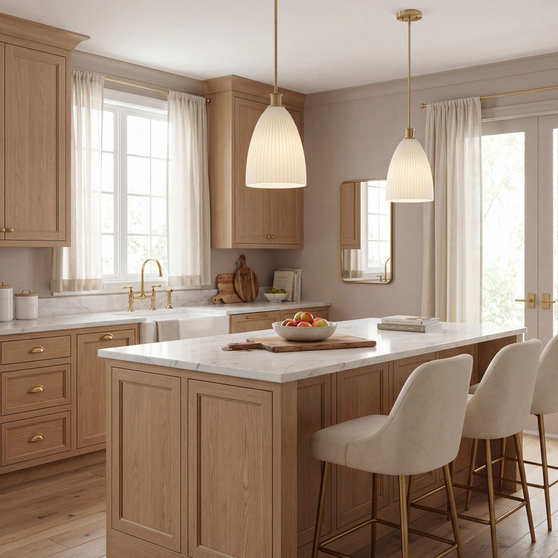 Savoy House Essentials Baldwin 1Lt Pendant, Brass/White
