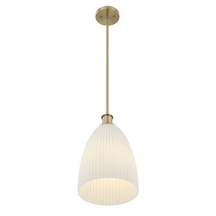 Savoy House Essentials Baldwin 1Lt Pendant, Brass/White