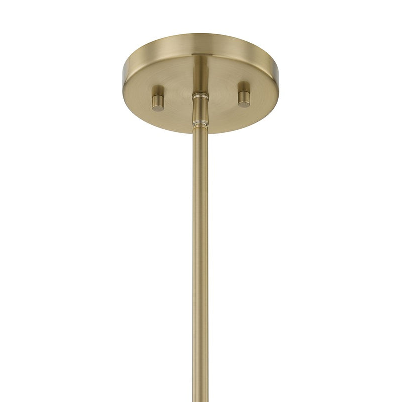Savoy House Essentials Baldwin 1Lt Pendant, Brass/White