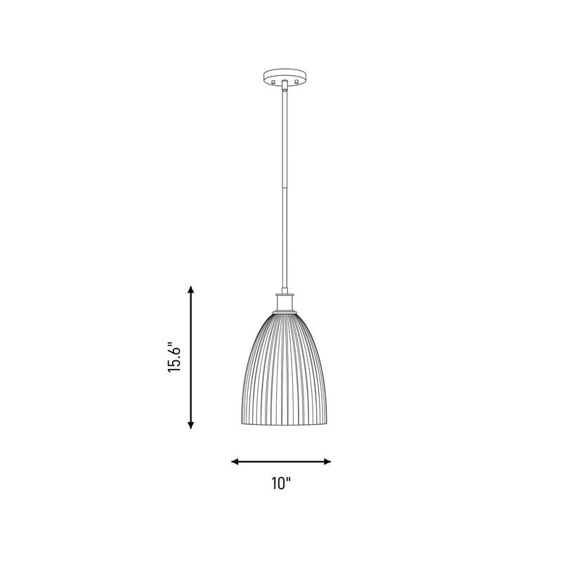Savoy House Essentials Baldwin 1Lt Pendant, Brass/White