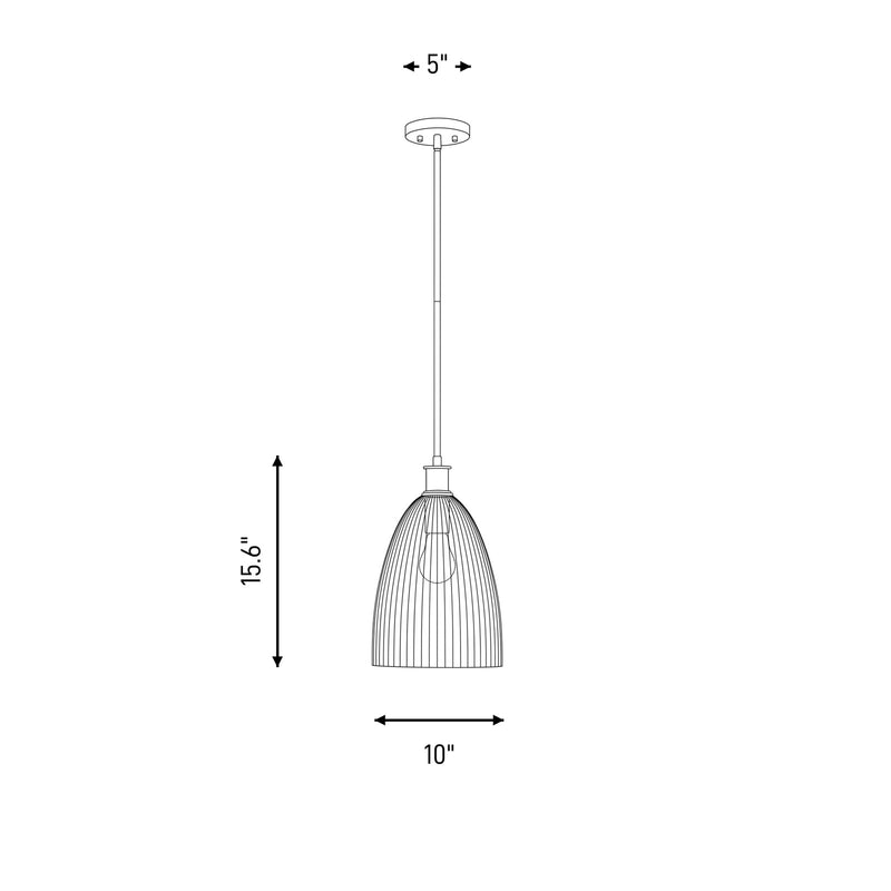 Savoy House Essentials Baldwin 1Lt Pendant, Black/White Opal