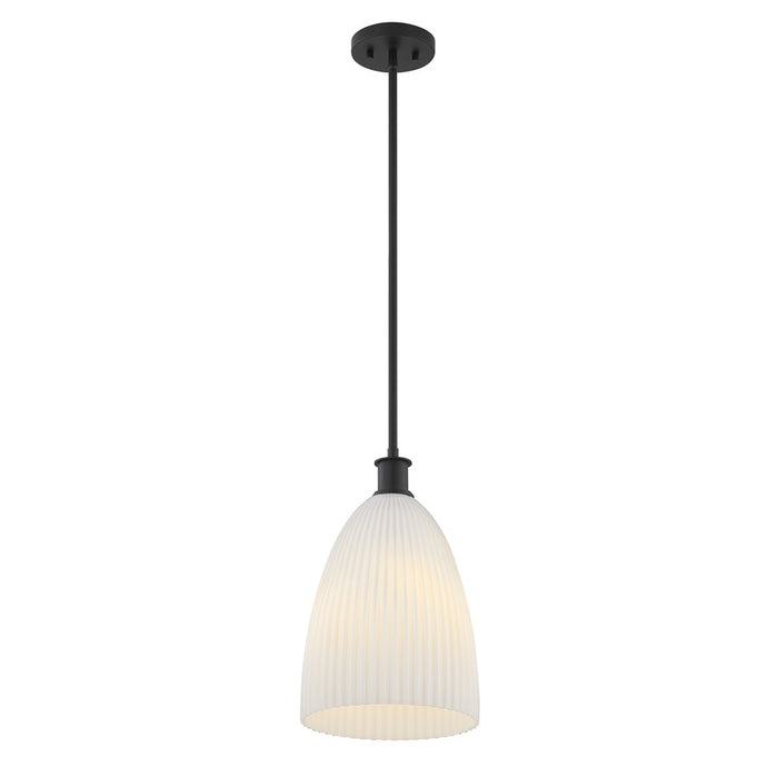 Savoy House Essentials Baldwin 1Lt Pendant, Black/White Opal
